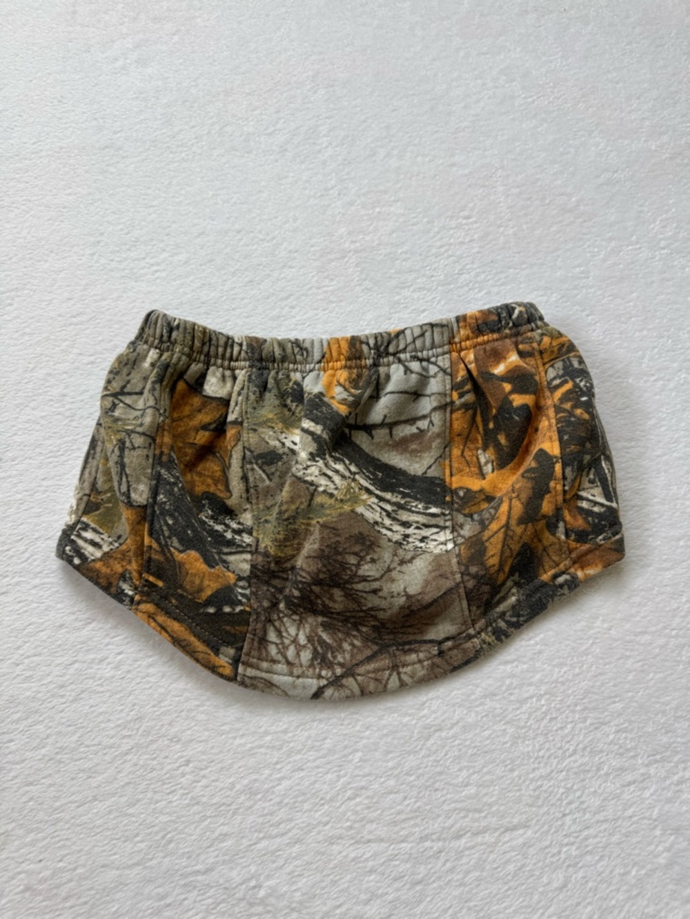 Camo Fleece crop top  - Olive, Brown & Orange